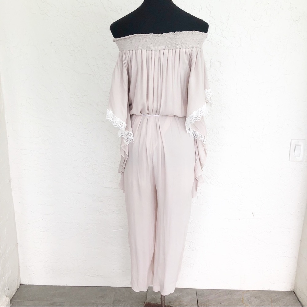Santorini Boho Batwing Flutter Lace Jumpsuit Small - image 6